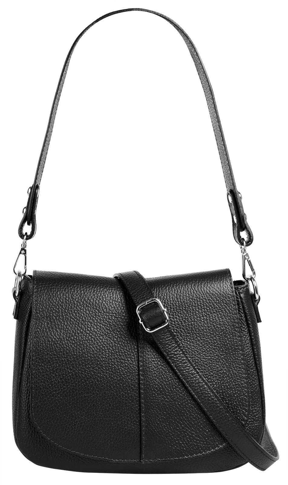 Cluty Umhängetasche, echt Leder, Made in Italy