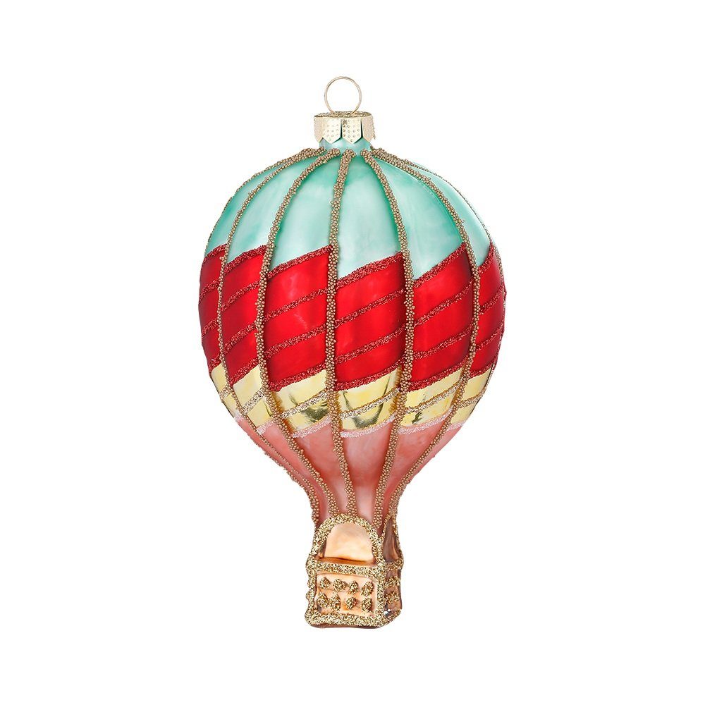 Christbaumschmuck, Christbaumschmuck Glas Inge MAGIC by 12cm Heißluftballon bunt