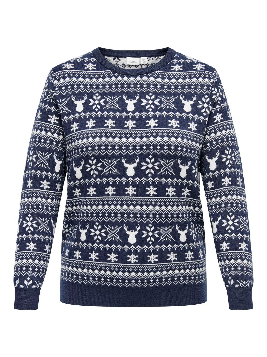 ONLY CARMAKOMA Weihnachtspullover CARXMAS WINTER LS O-NECK KNT