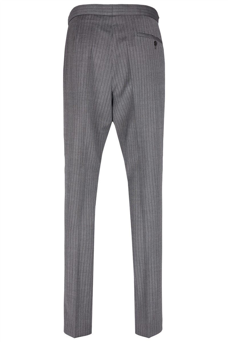 Wilvorst Anzughose Wilvorst Herren Cut-Stresemannhose Modern-Fit Grau gestreift