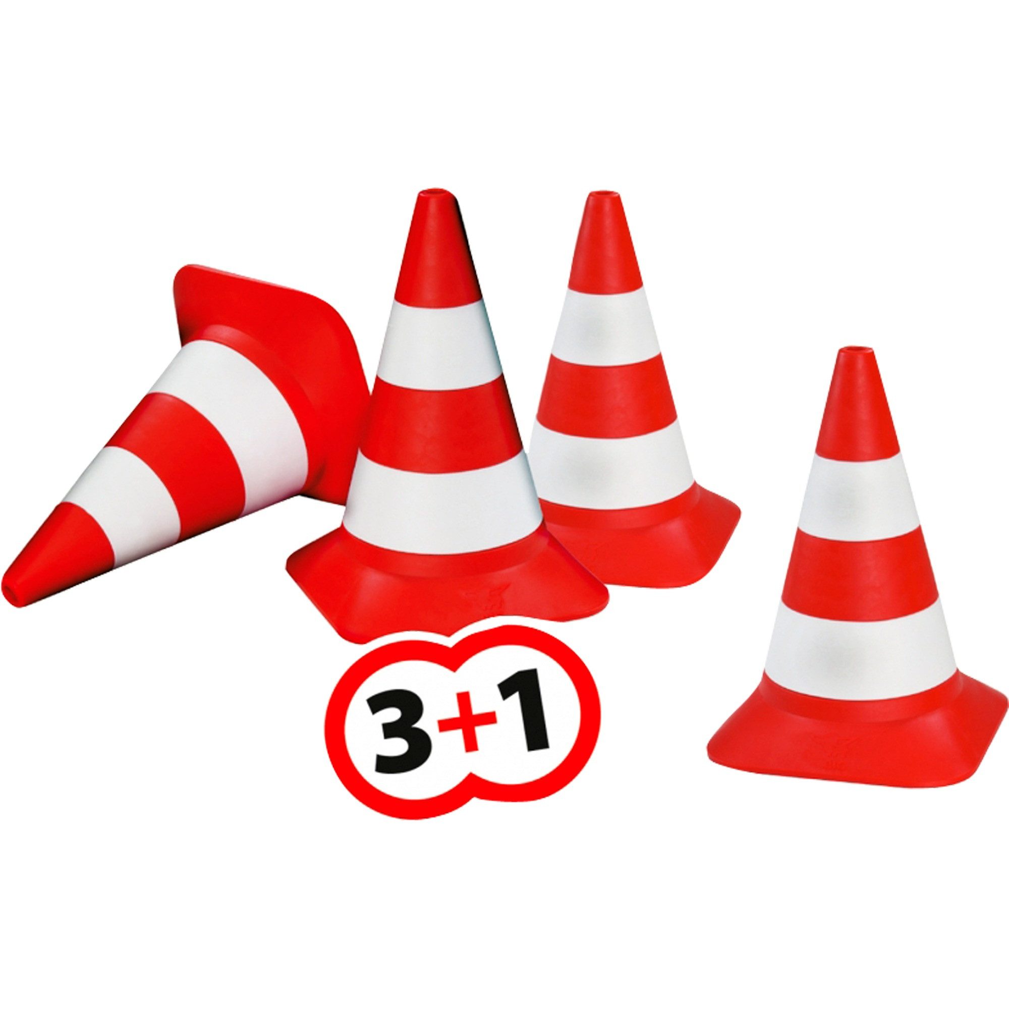BIG Spiel-Verkehrszeichen BIG Pylonen Set 4 Stück, Verkehrszeichen