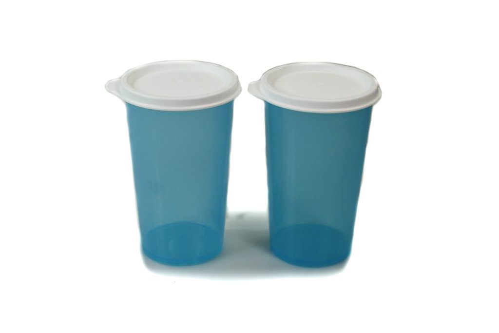 TUPPERWARE Becher To Go Eco 330 ml blau (2) Becher Trinkbecher mit Deckel