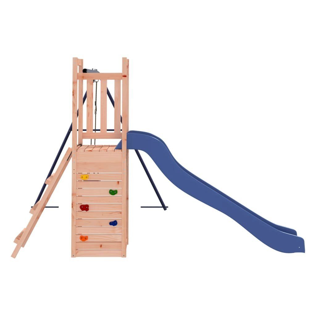 Schaukel vidaXL Spielhaus Klette Massivholz Douglasie Rutsche Kletterwand Spielturm mit