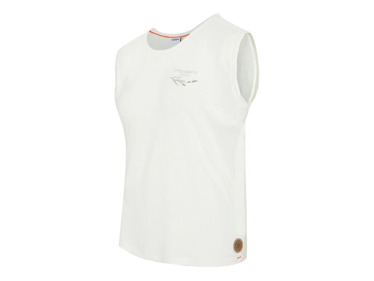 GARDENA Tanktop Damen Top, Wolkenweiß mit zartem Gardening-Schriftzug und Blütenprint, Viskose-Elasthan-Mix