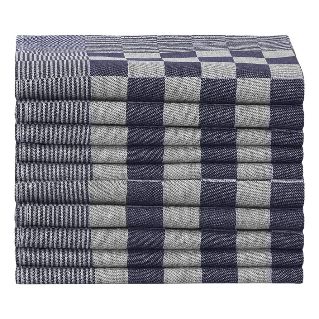 Stk vidaXL und 10 Geschirrtücher 50x70 Baumwolle cm Handtuch Weiß Blau