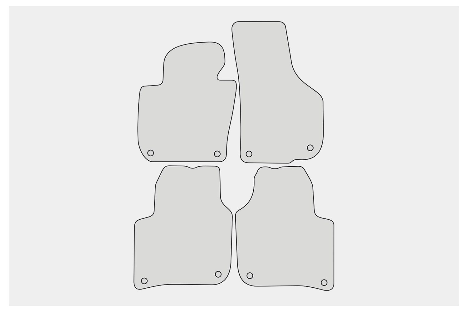 2008 2 -2015 Superb Velours kompatibel Skoda 102 mit Set Fußmatten teileplus24 Auto-Fußmatten