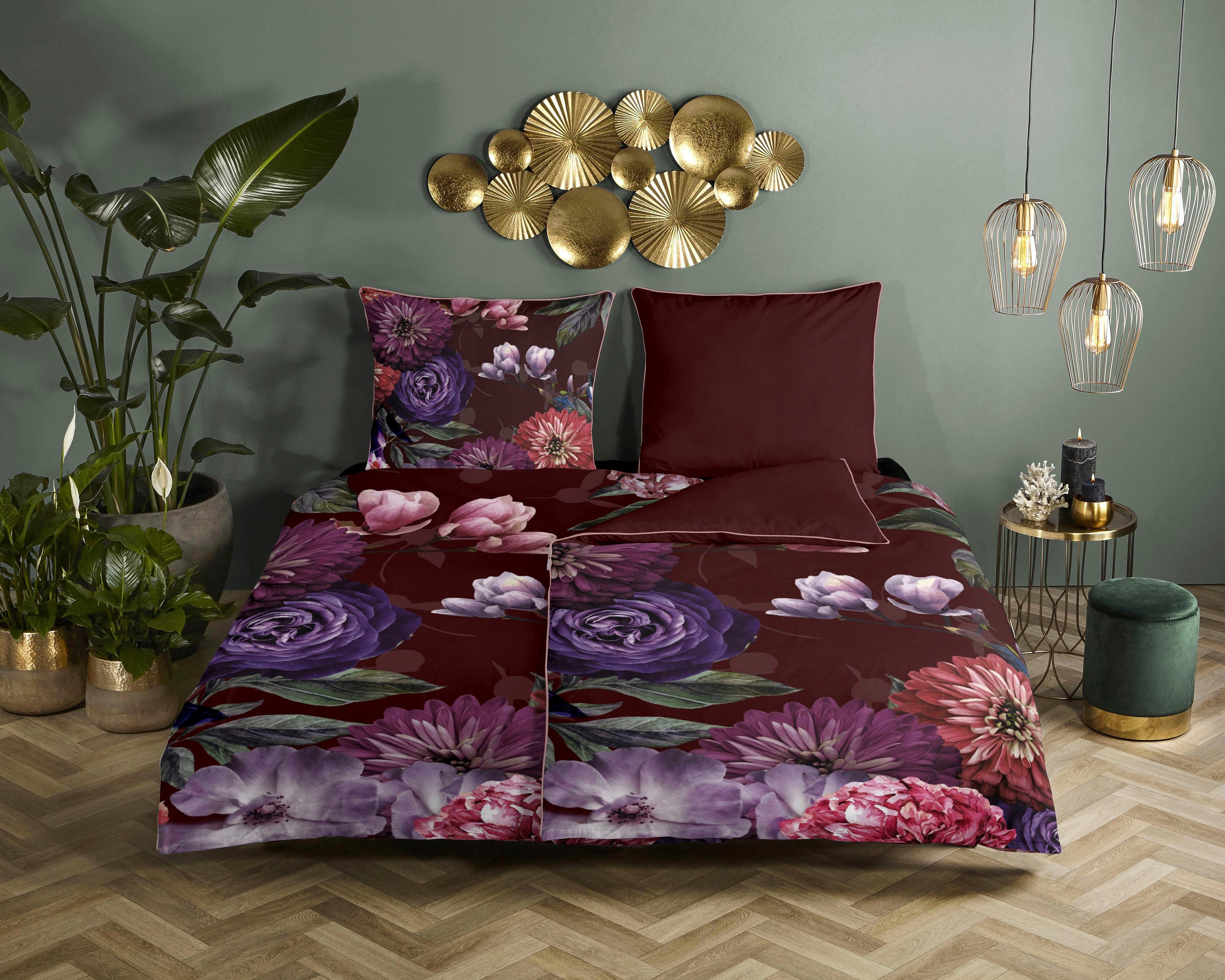 Descanso Wendebettwäsche Bloomie, Satin (Bio-Baumwolle), 2 günstig online kaufen
