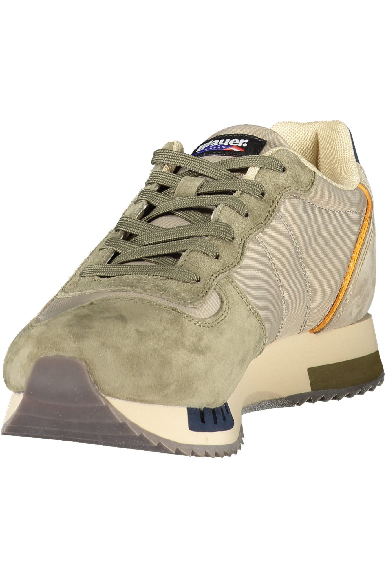 Blauer Sneaker Trendy Herrensportschuh in Grün mit Kontrasten und