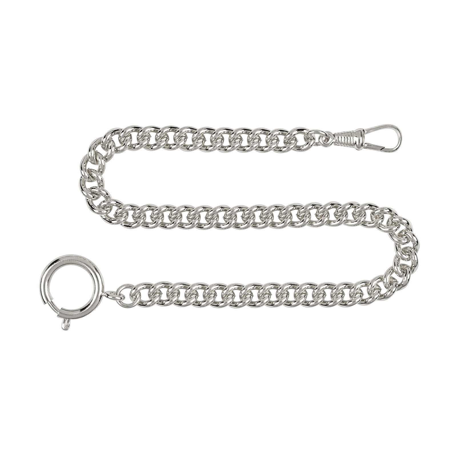 Hermann Jäckle Taschenuhrenkette 3011CH – Rundpanzer, vernickelt poliert, Made in Germany