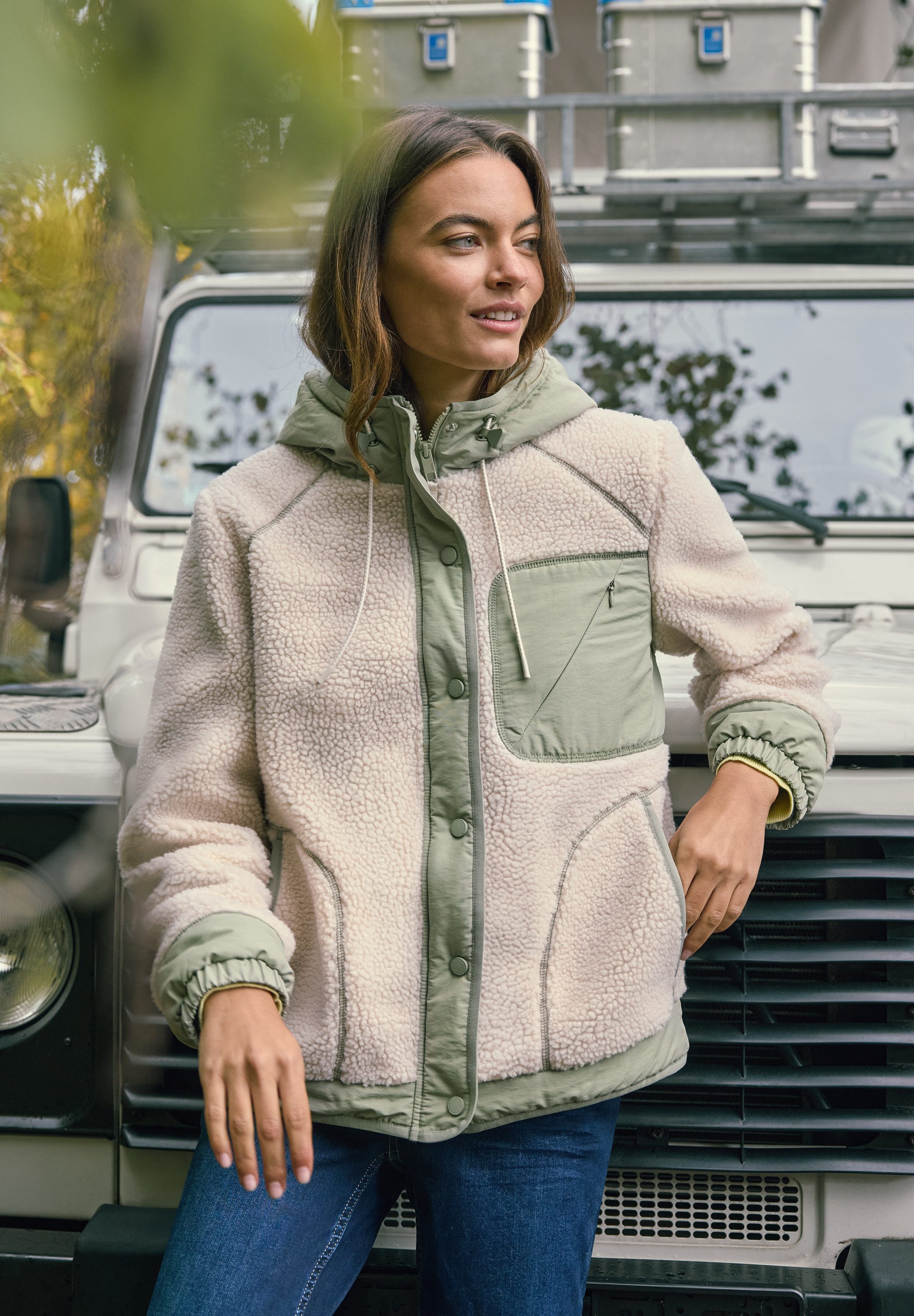 CECIL Fellimitatjacke mit Kapuze