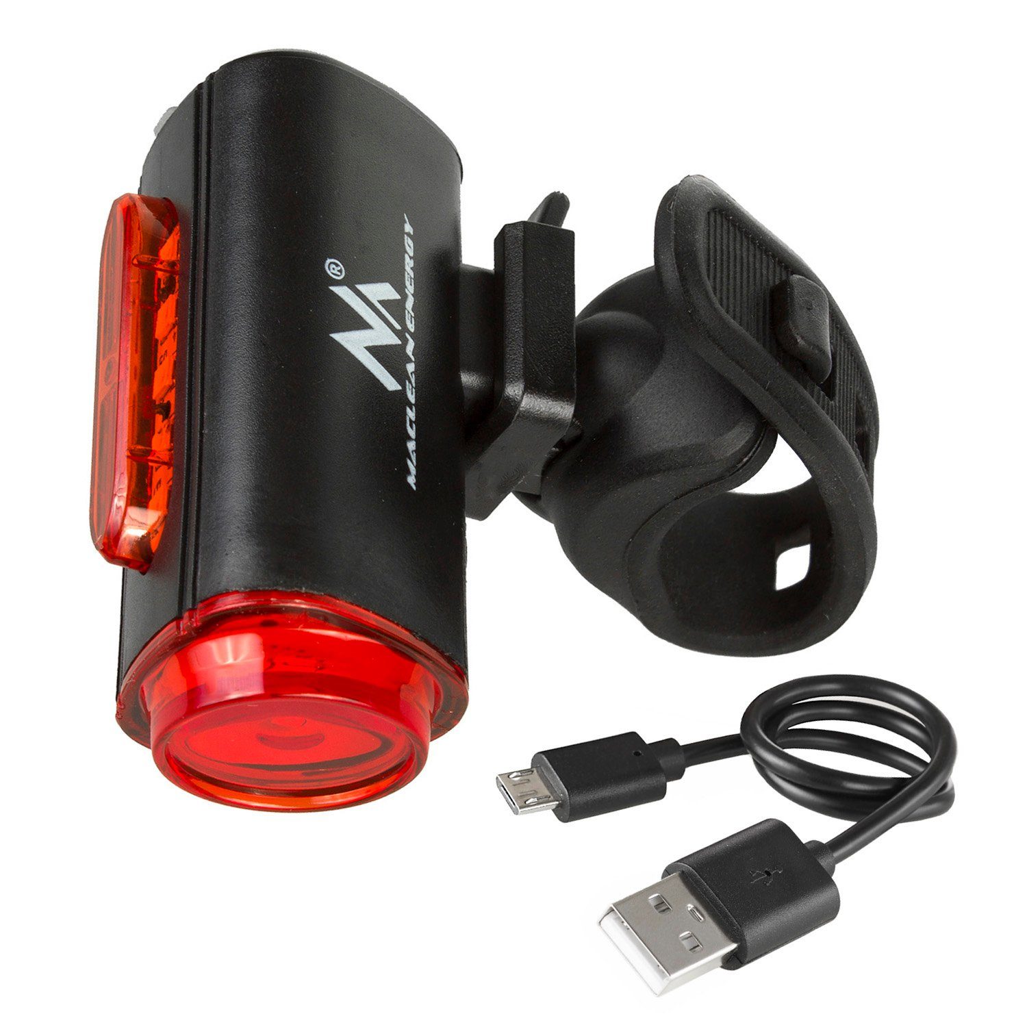 Maclean Fahrrad-Rücklicht MCE317, Wiederaufladbar [USB]; StVZO-Zugelassen; 360 Grad Bodenleuchte