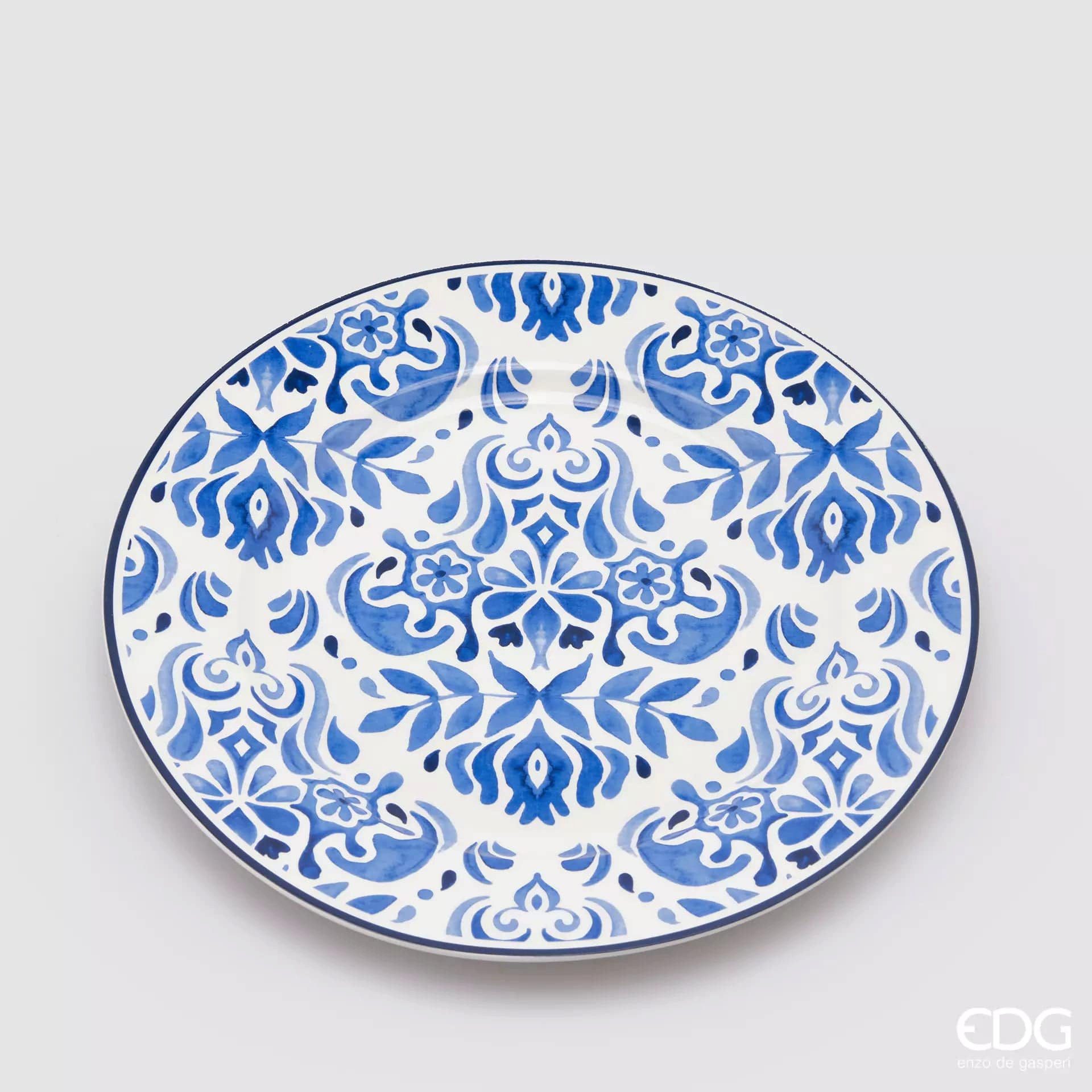 enzo de gasperi Тарелка обеденная Essteller Serie Capri - Porzellan weiß, blau bemalt - T 2,0 Ø 27 cm