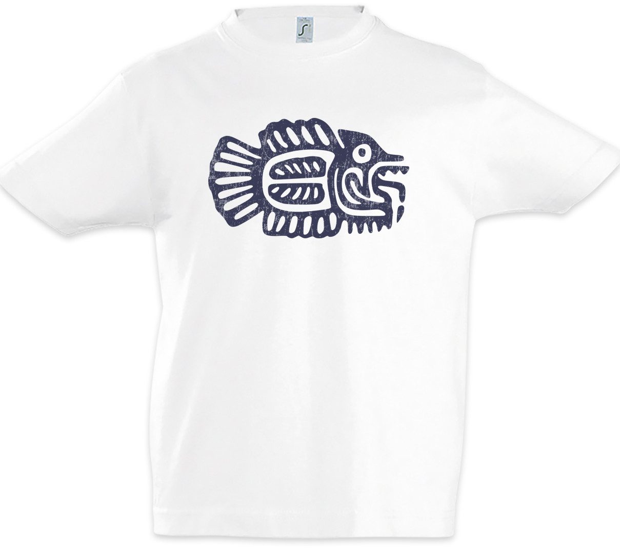 Print-Shirt Inca Fish Kinder T-Shirt Inka Maya Mayans Mayas Tattoo Atzteken