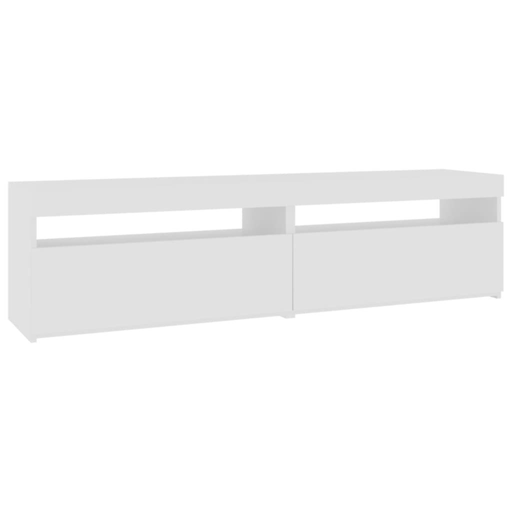 vidaXL TV-Schrank NA TV-Schränke 2 Stk mit LED Leuchten Weiß 75x35x40 cm Lowboard Lowboa