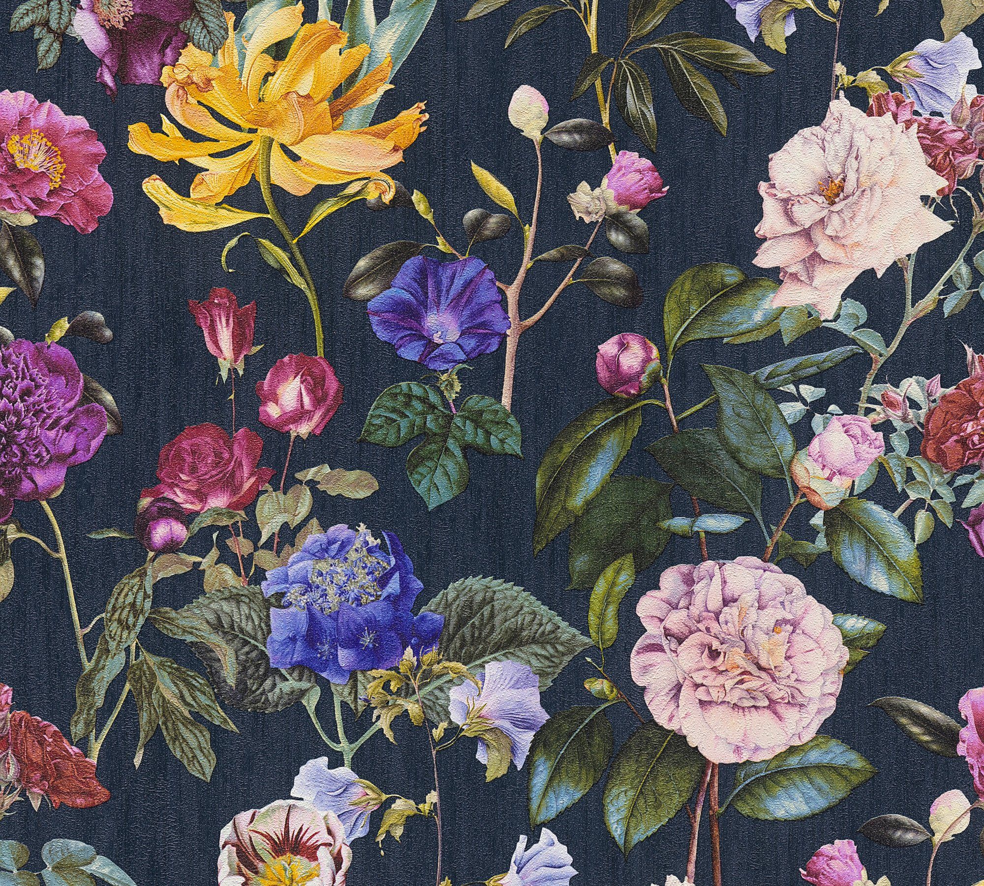 Jette Joop Vliestapete Blumen Dunkelblau FSC® günstig online kaufen