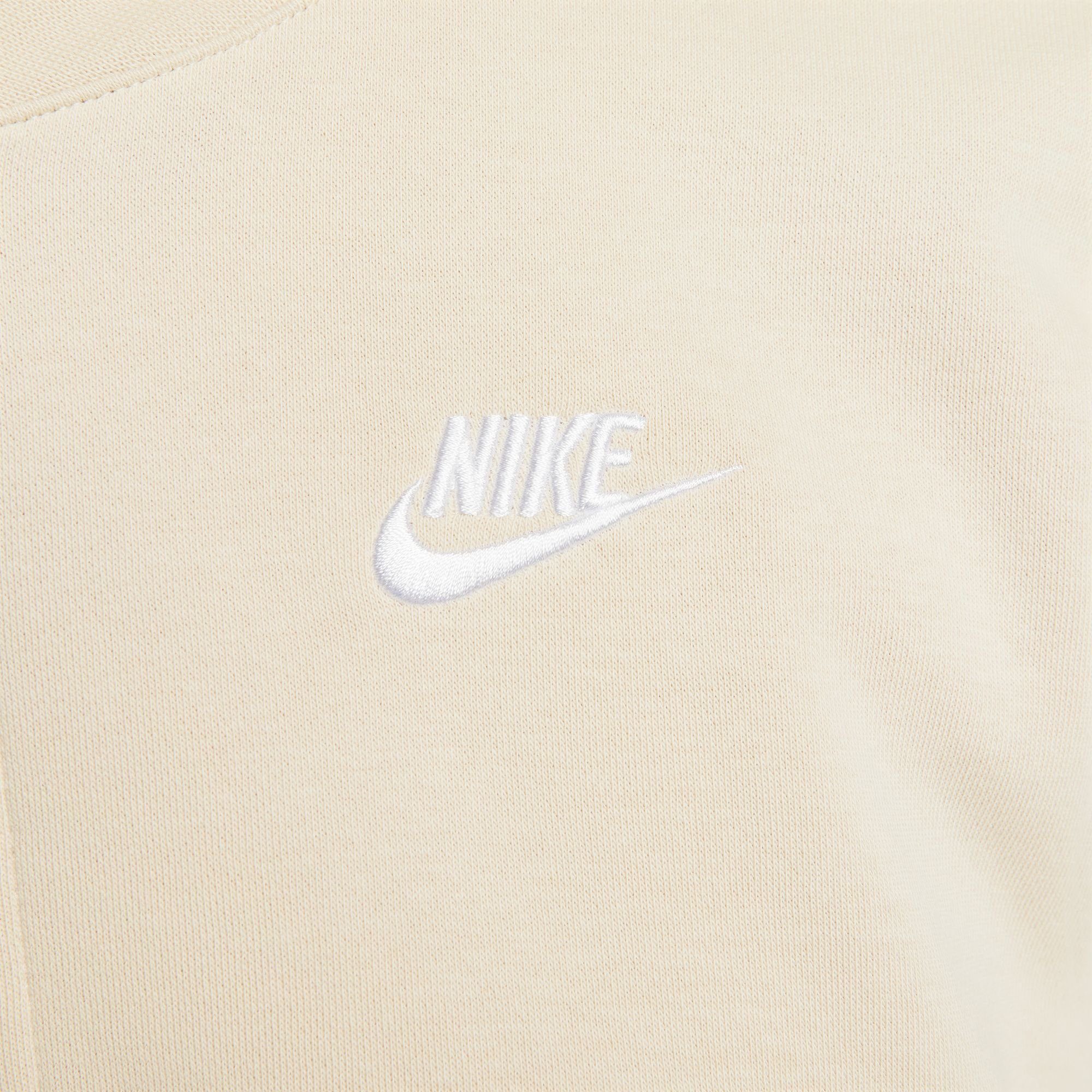 Nike Sportswear OVERSIZED JACKET FLEECE CROPPED Sweatjacke FULL-ZIP SANDDRIFT/WHITE WOMEN'S CLUB