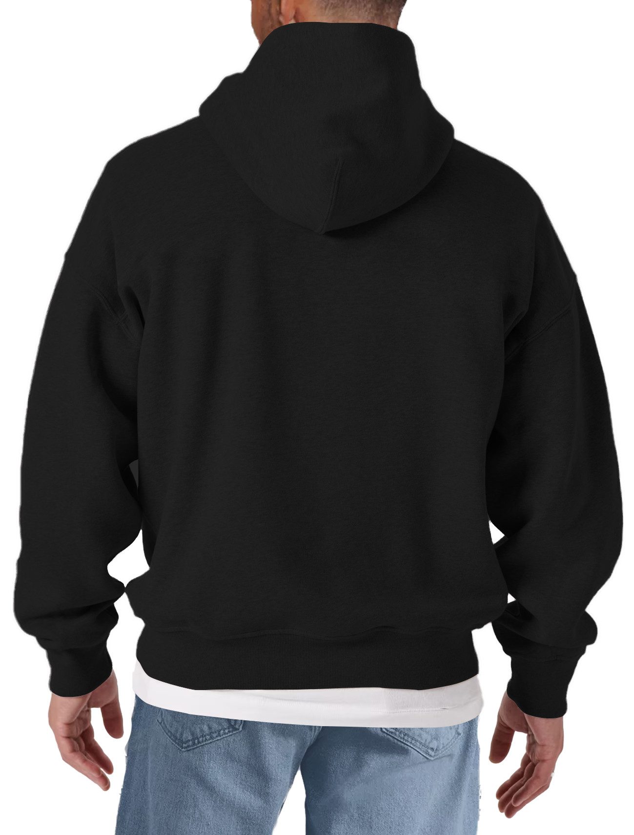 MAKAYA Kapuzenpullover Print Hoodie mit Surfbrett und Palmen – Retro Beach Style Schwarz (Schwarz, S, M, L, XL, XXL, XXXL, XXXXL) Baumwolle