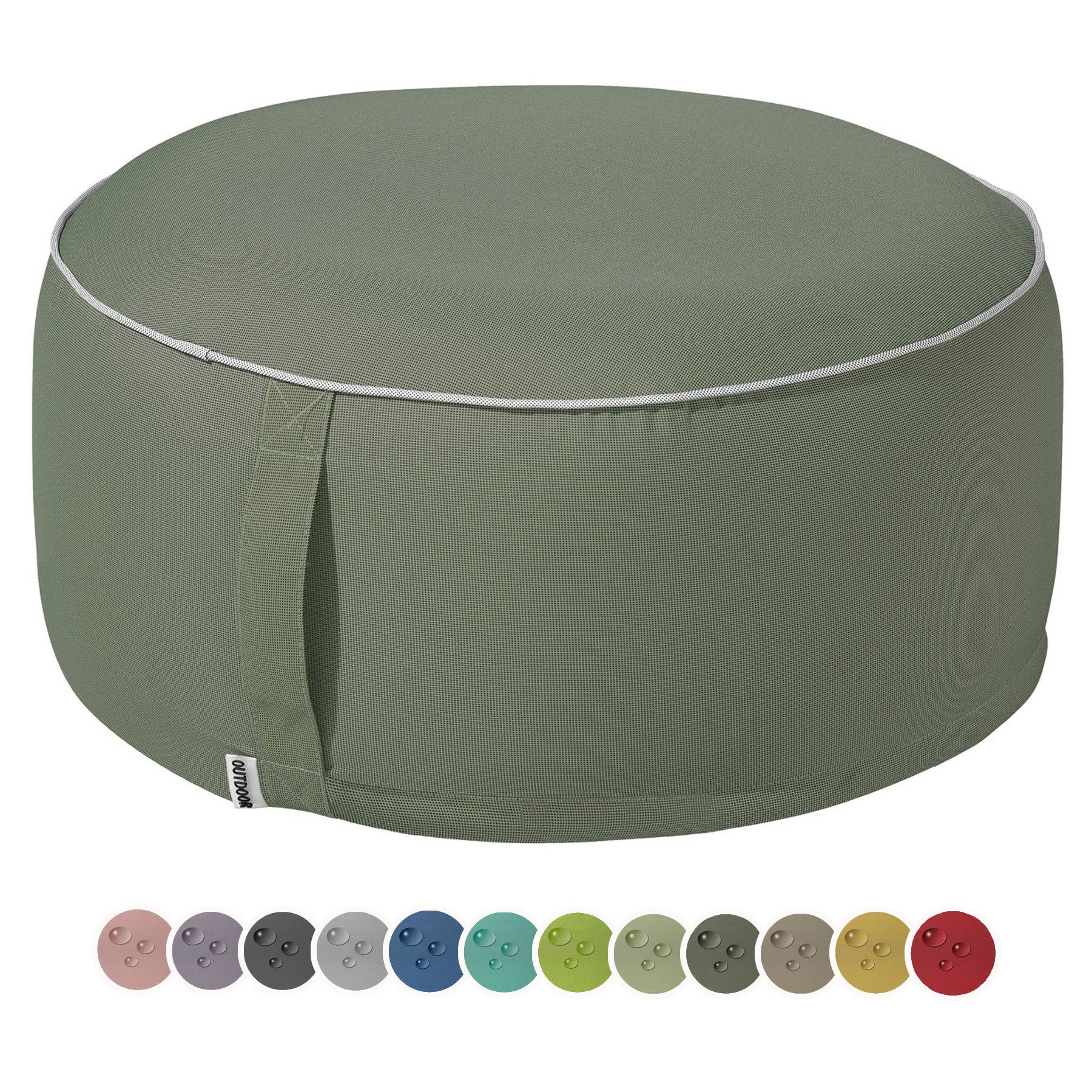 heimtexland Sitzkissen Outdoor Pouf Bodenkissen Garten Lounge Deko Hocker, schmutz-/wasserabweisend I UV-beständig I waschbar