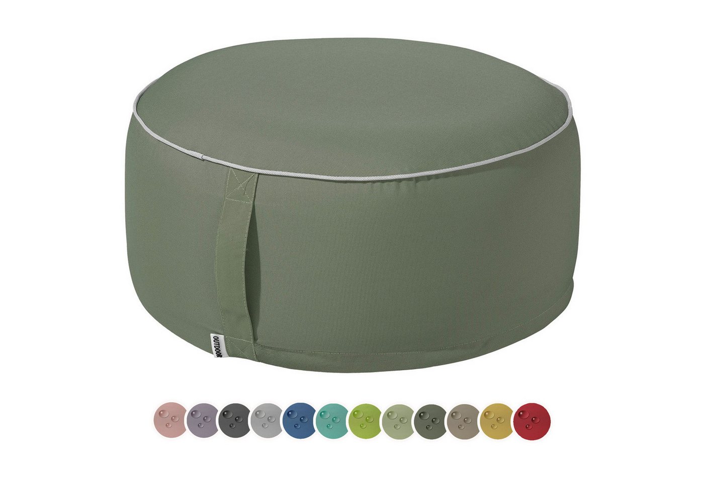 heimtexland Sitzkissen Outdoor Pouf Bodenkissen Garten Lounge Deko Hocker, schmutz-/wasserabweisend I UV-beständig I waschbar