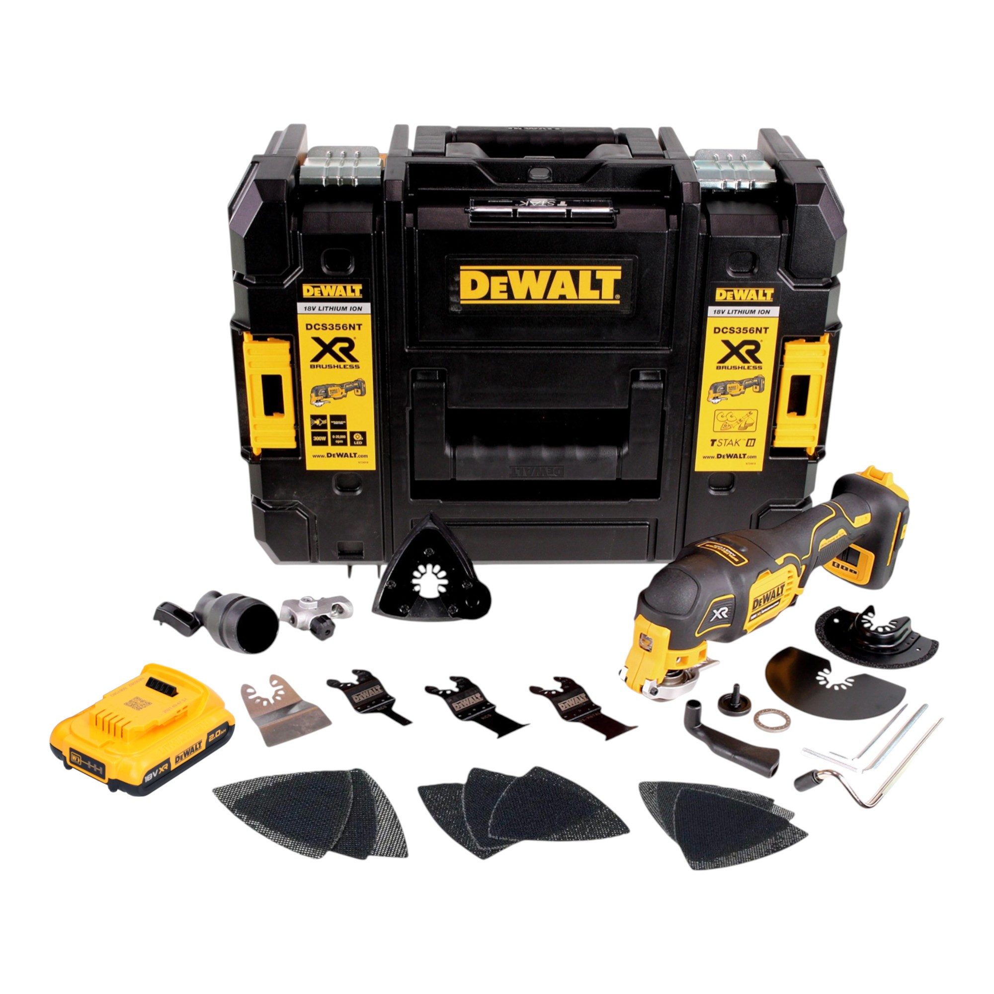 DeWalt Akku-Multifunktionswerkzeug DCS 356 NT Akku Multitool 18 V Brushless + 1x Akku 2,0 Ah
