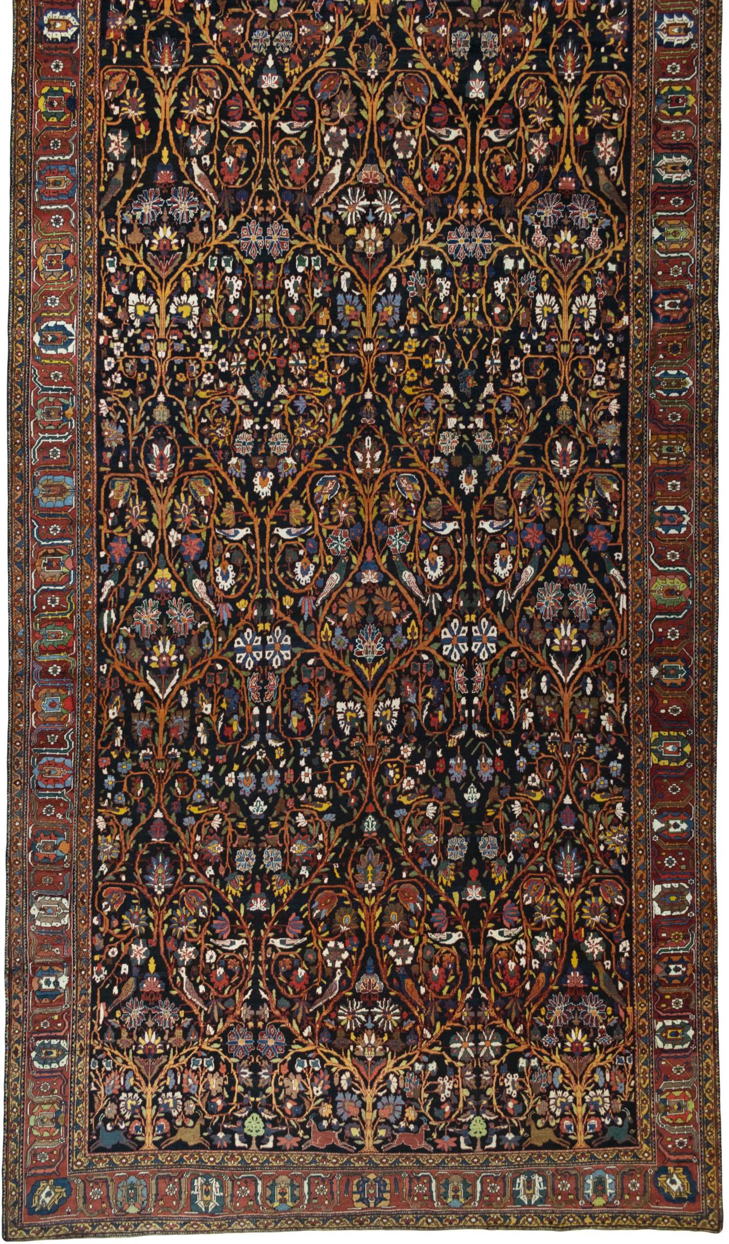CABBEL Orientteppich 686x364 cm Perser Bakhtiar Grau Schurwolle Handgeknüpft Nomaden Unikat, rechteckig, Höhe: 8 mm, 100% Schurwolle – weich, pflegeleicht, traditionelle Knüpfdichte