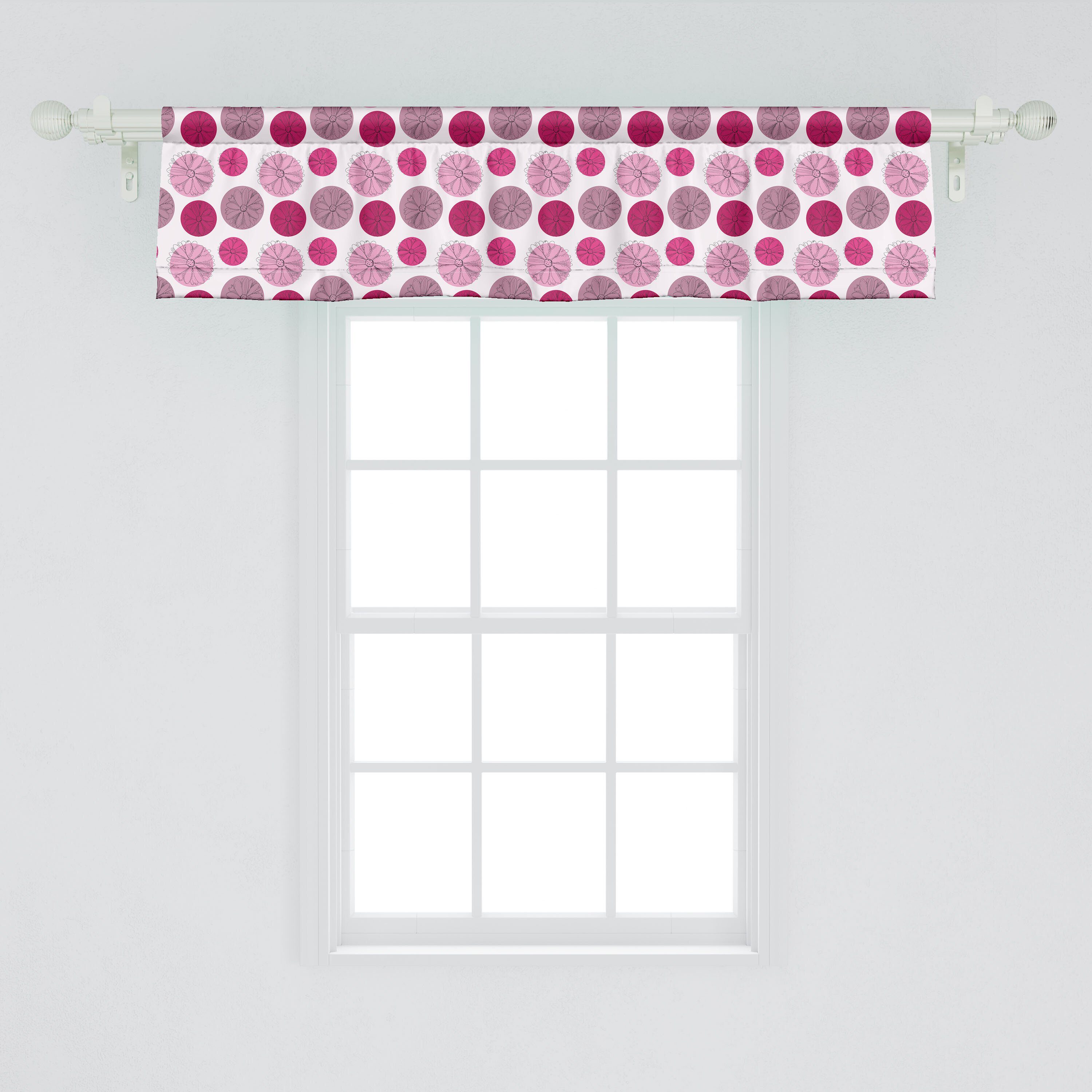 Scheibengardine Vorhang Dekor Dots Blumen mit für Stangentasche, Microfaser, Küche Schlafzimmer über Abakuhaus, Volant Blumen-Skizzen