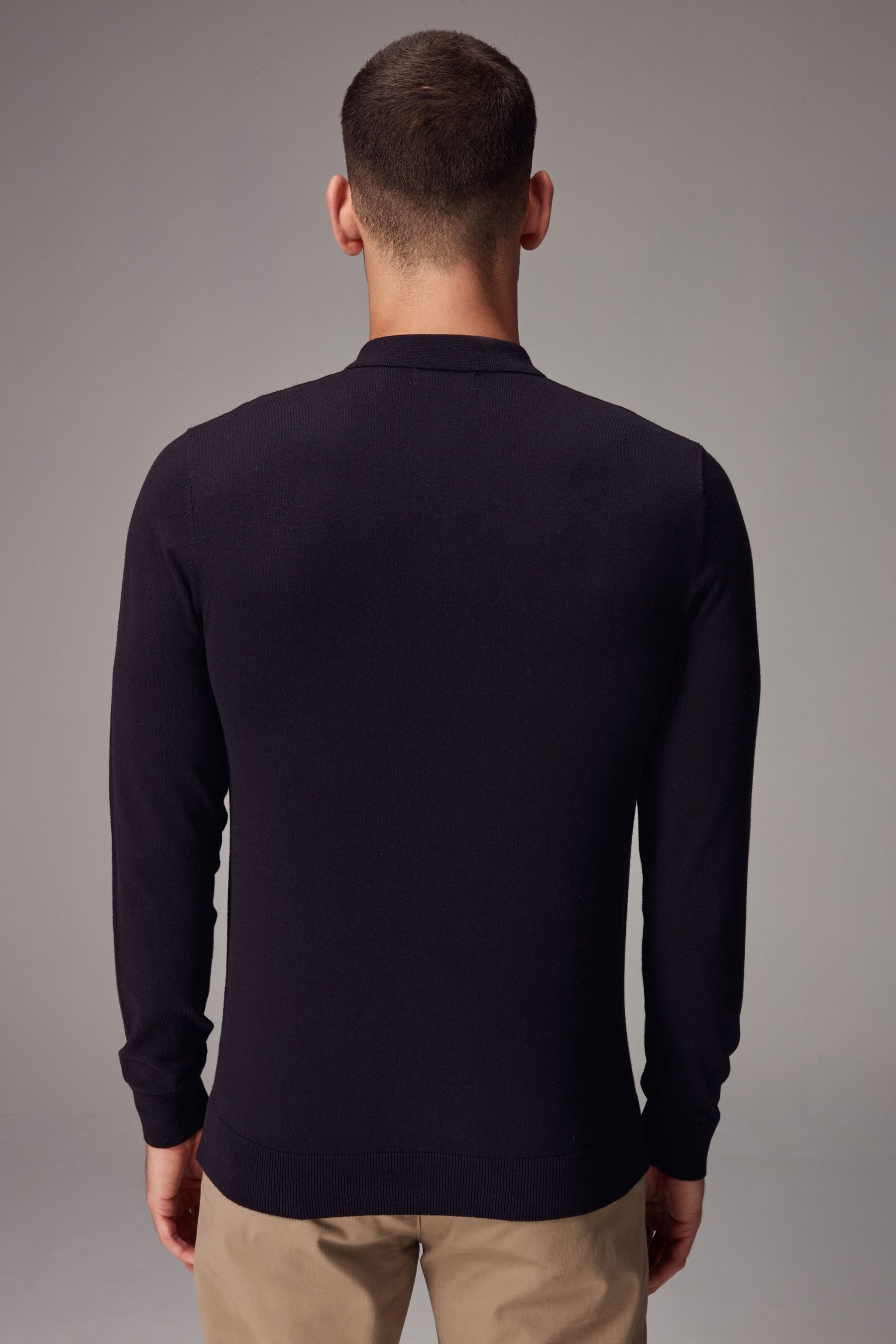 Next Langarm-Poloshirt Langärmeliges Regular Fit Poloshirt günstig online kaufen