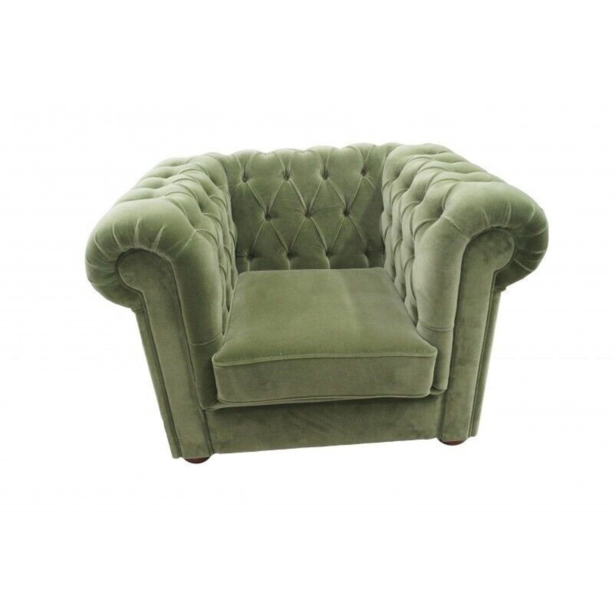 JVmoebel Sessel, Chesterfield Sessel Couch Polster 1 Sitzer Samt Design Couchen Sofas Textil Neu Grün