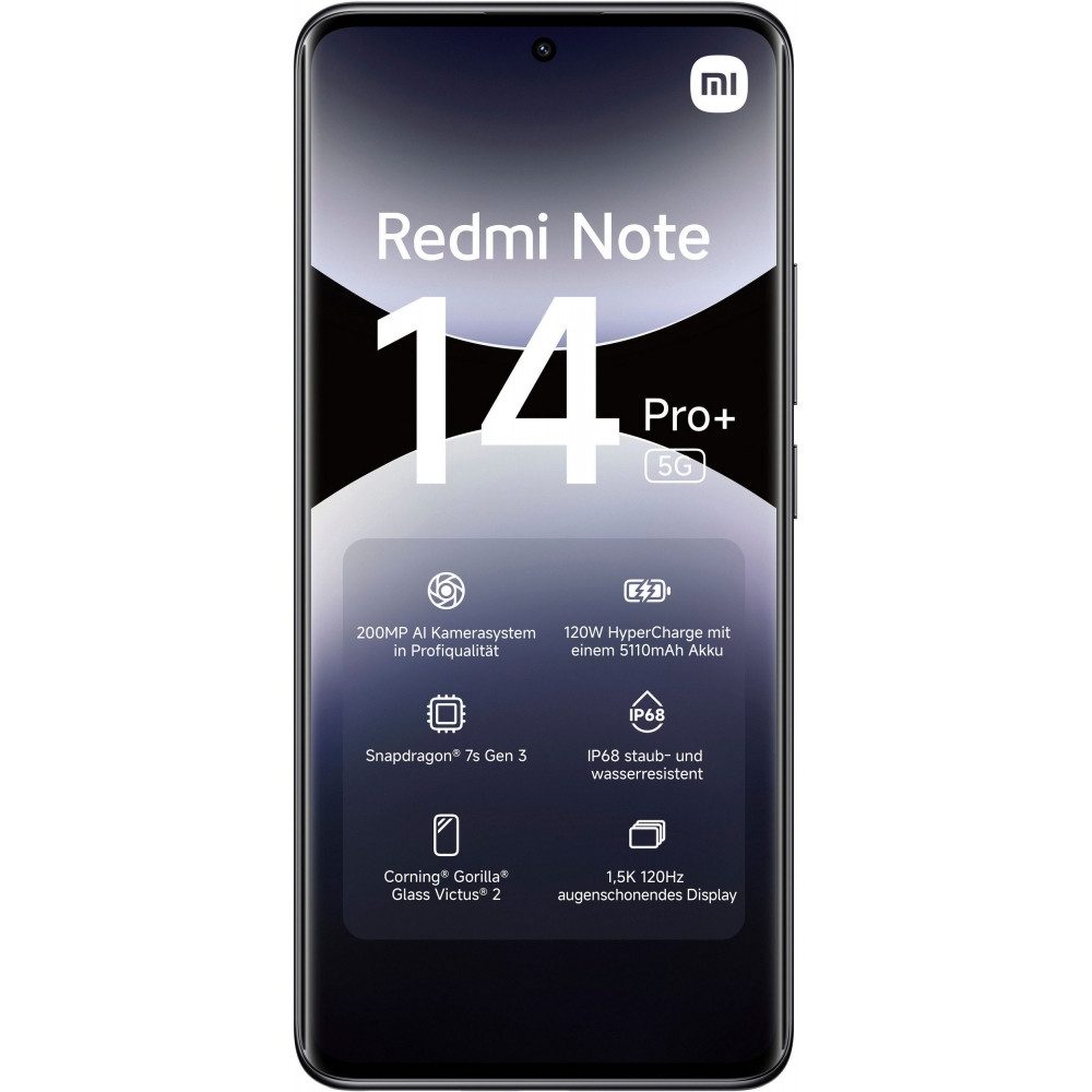 Xiaomi Redmi Note 14 Pro+ 5G 256 GB / 8 GB - Smartphone - midnight black Smartphone (6,7 Zoll) – Bild 2 von 5