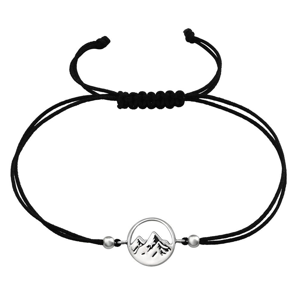Order & Smile Schmuck Armband Berg Armband Stoff und 925 Silber, gestempelt