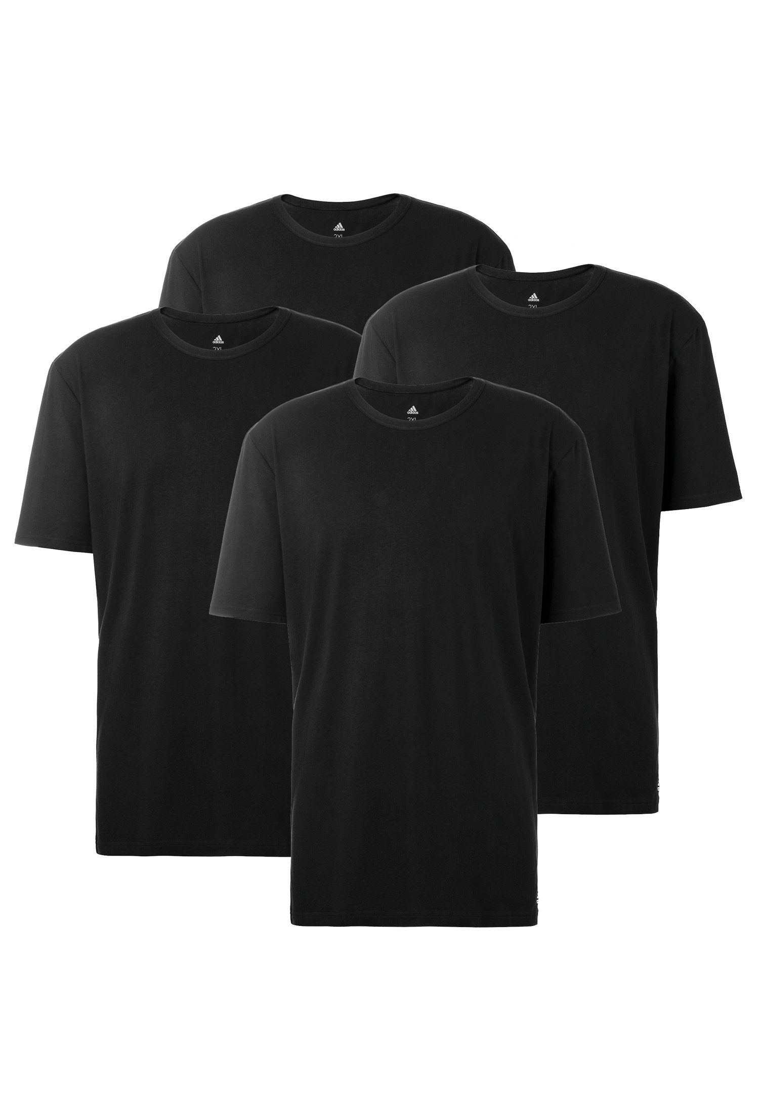 Poloshirt T-Shirt adidas Crew Neck Black Performance (4PK)