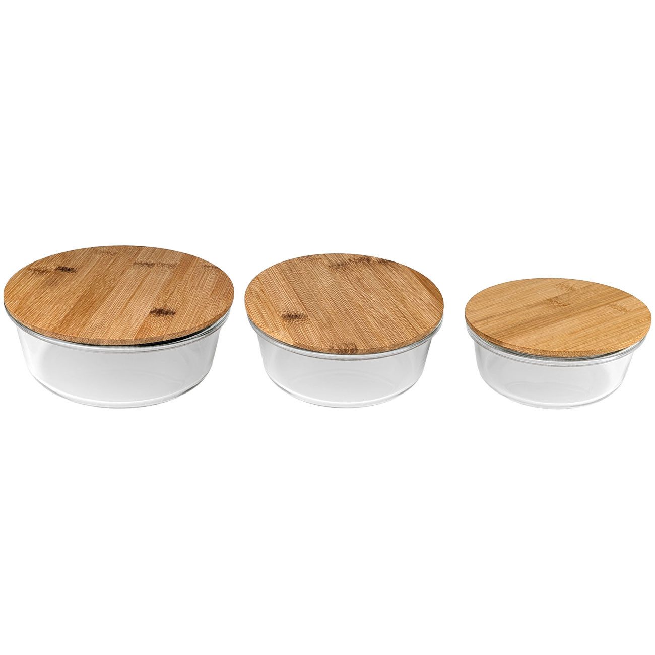 shop'n smile ideoon Vorratsdose Vorratsdosen Glas Rund Vorratsgläser Bambus Deckel 630/960/1400 ml, (6-tlg., 1er-Set von 3 St. & 2er-Set von 6 St), luftdicht da – Bild 4 von 5