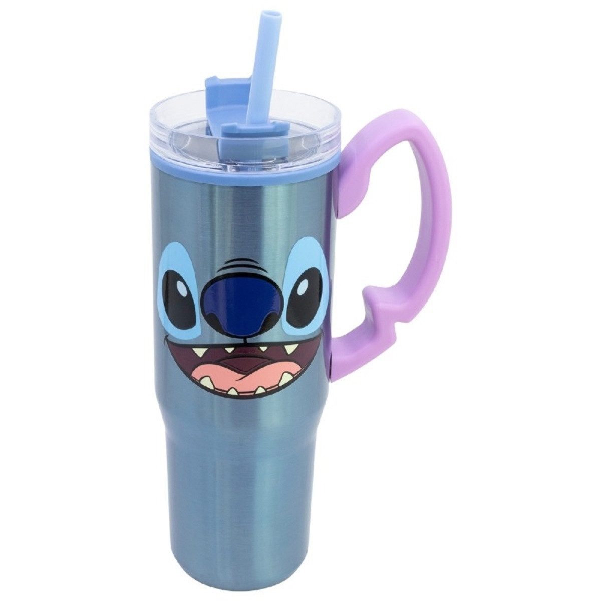 Lilo & Stitch Isolierflasche Doppelwandiger Trinkbecher 770 ml mit Griff und Strohhalm, Isolier