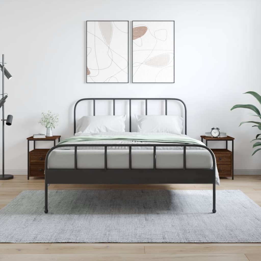 Nachttisch Nachttische 2 Stk Braun Eichen-Optik 34x35,5x50cm Holzwerkstoff