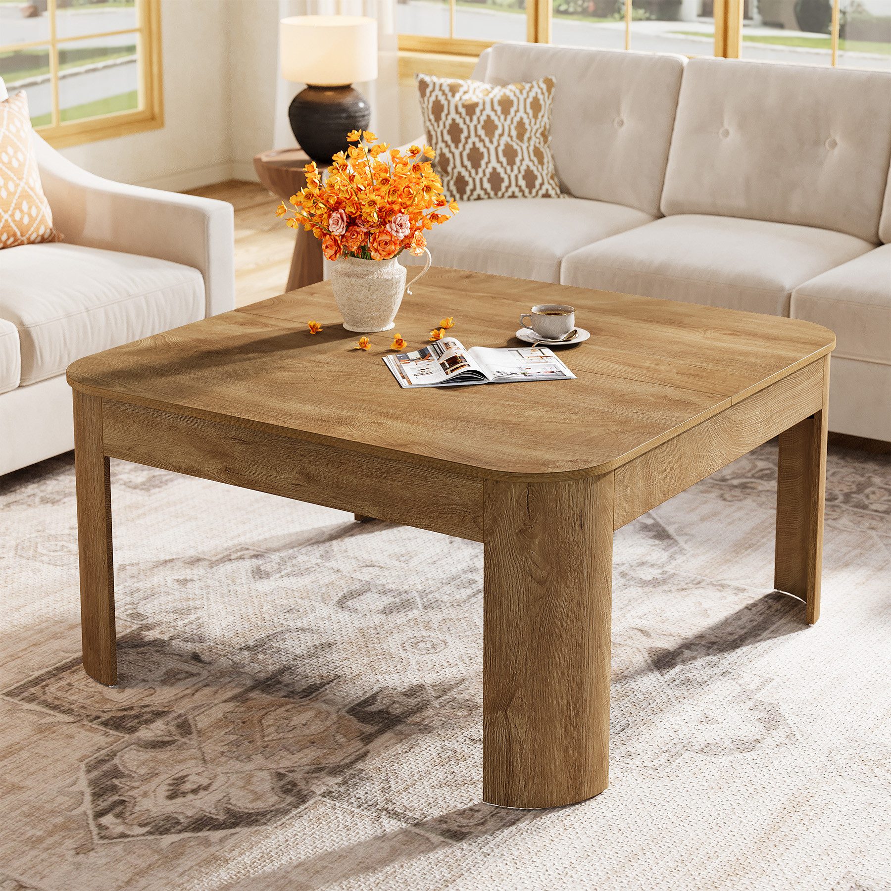Couchtisch 100 cm Beistelltisch, quadratischer Sofatisch, Wohnzimmertisch