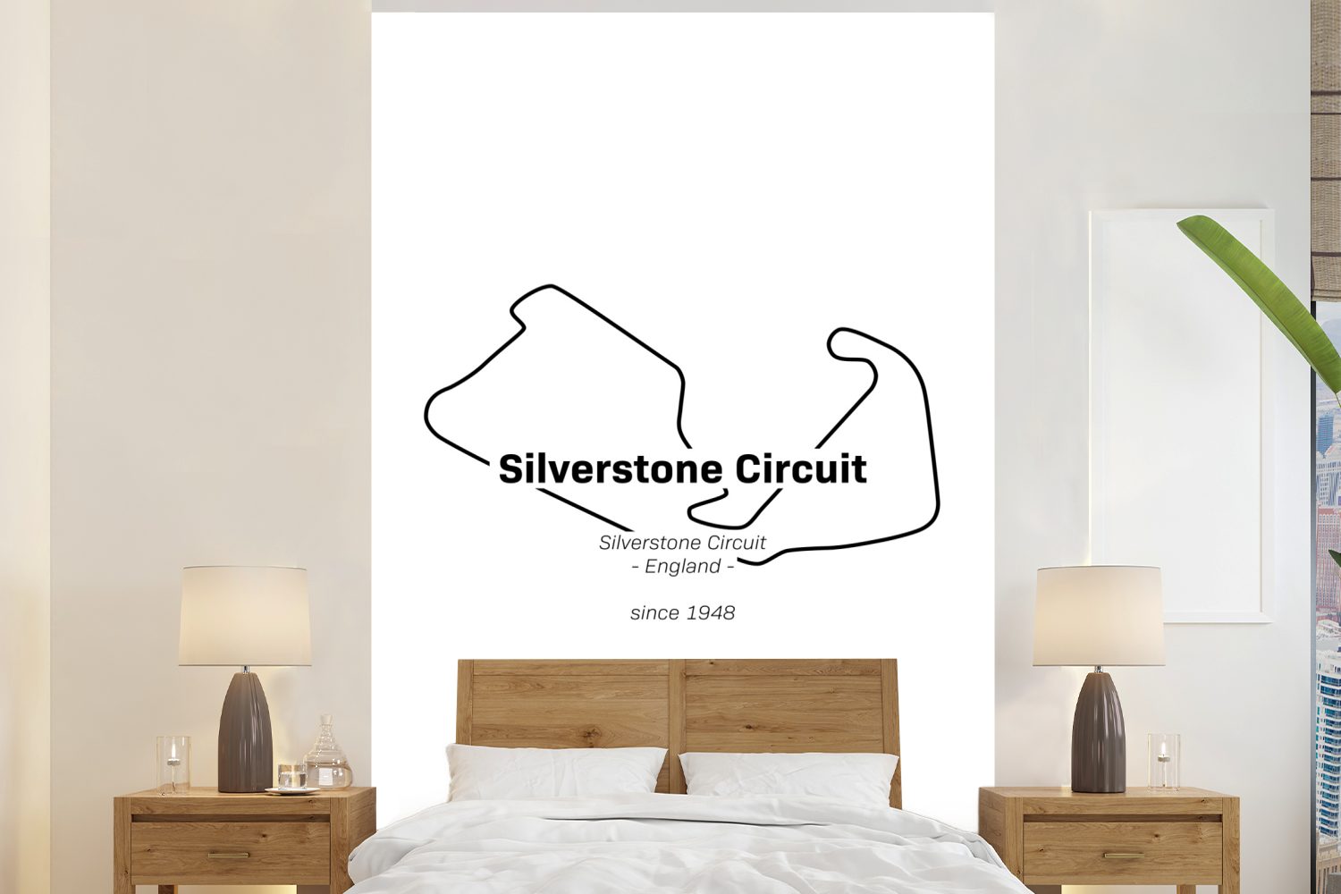 MuchoWow Fototapete Silverstone - Formel 1 - Rennstrecke, Matt, bedruckt, (3 St), Montagefertig Vinyl Tapete für Wohnzimmer, Wandtapete