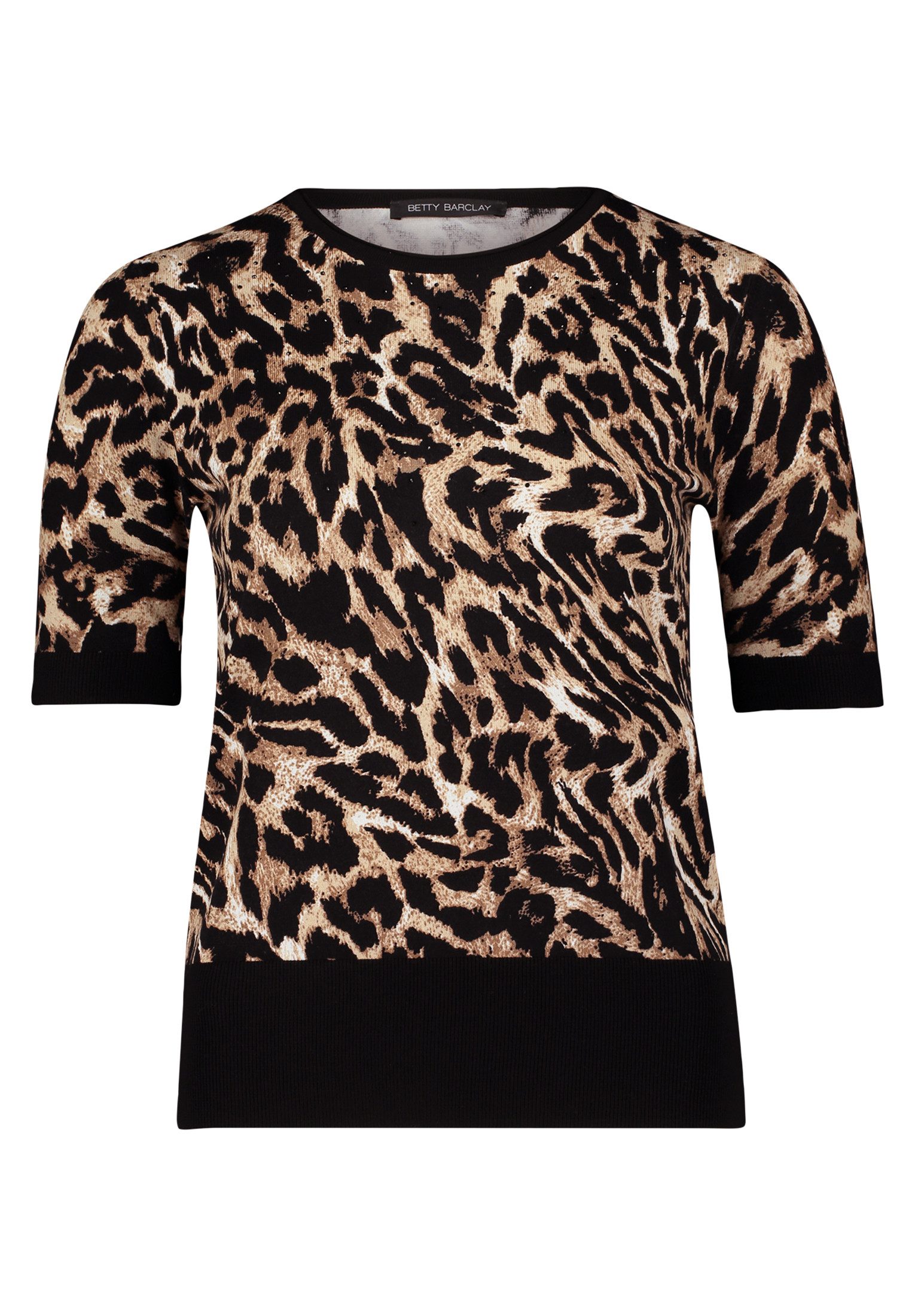Betty Barclay Kurzarmshirt Damen Feinstrickpullover mit Animalprint (1-tlg) günstig online kaufen