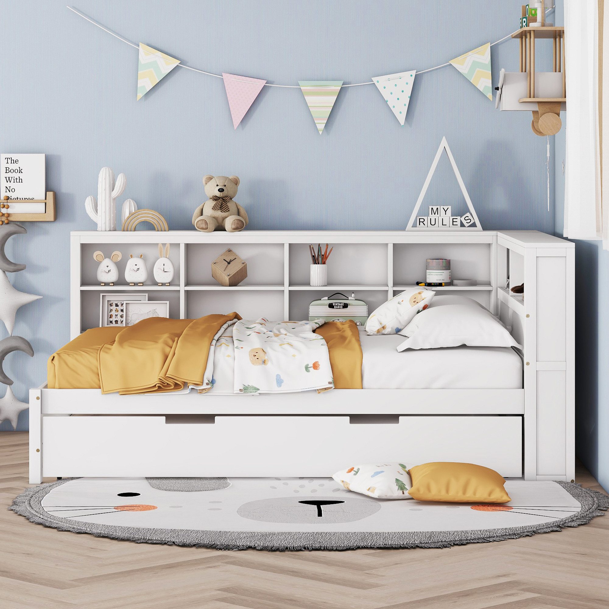 OKWISH Kinderbett Schlafsofa Funktionsbett Stauraumbett (mit günstig online kaufen