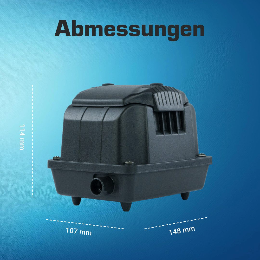 KERRY Teichbelüfter Aquarium- / Teichbelüfter, Membranpumpe, Sauerstoffversorgung, 600 L/H, 600 l/h, (8-St)