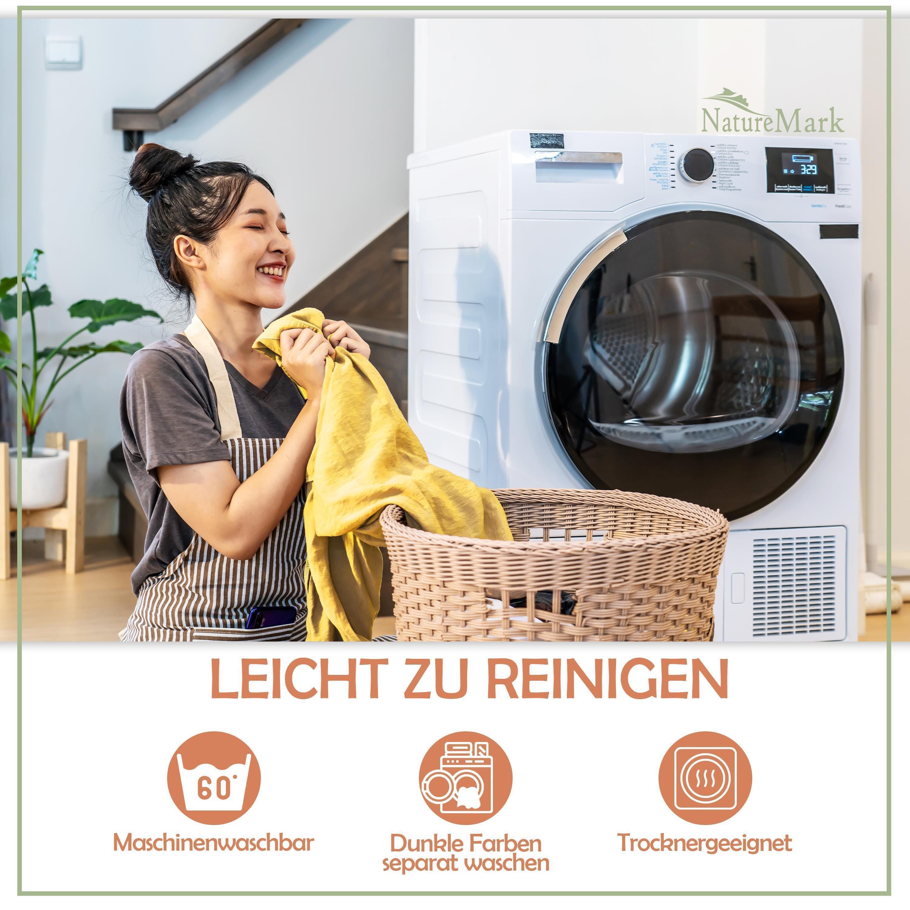 NatureMark Spannbettlaken Mikrofaser Spannbetttuch, Polyester, Gummizug: rundum, viele Größen und Farben Markenware, 90x200cm, Gelb – Bild 5 von 5