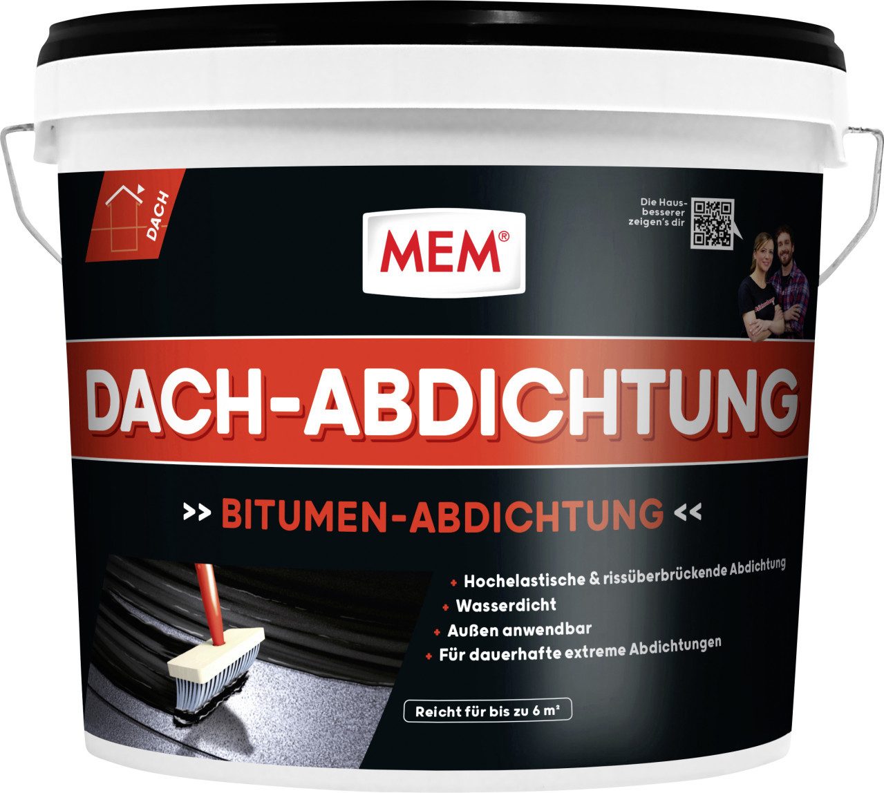 MEM Bauchemie Dichtungsband MEM Bitumen Dach-Abdichtung 12 l