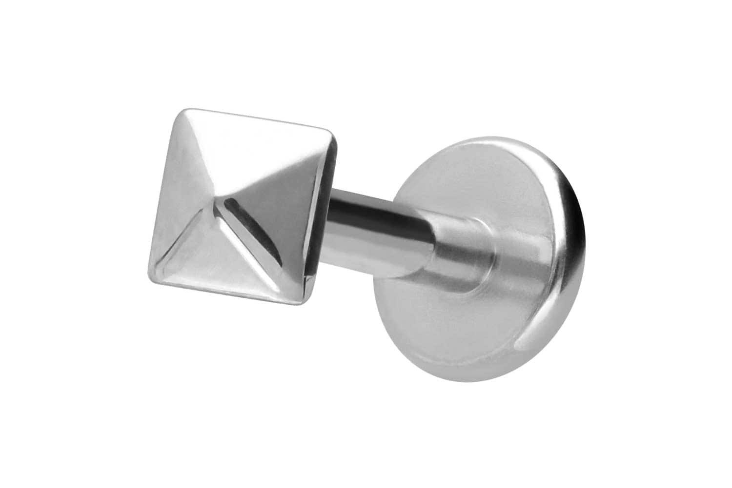 Piercing-Set Titan Labret mit Innengewinde PYRAMIDE