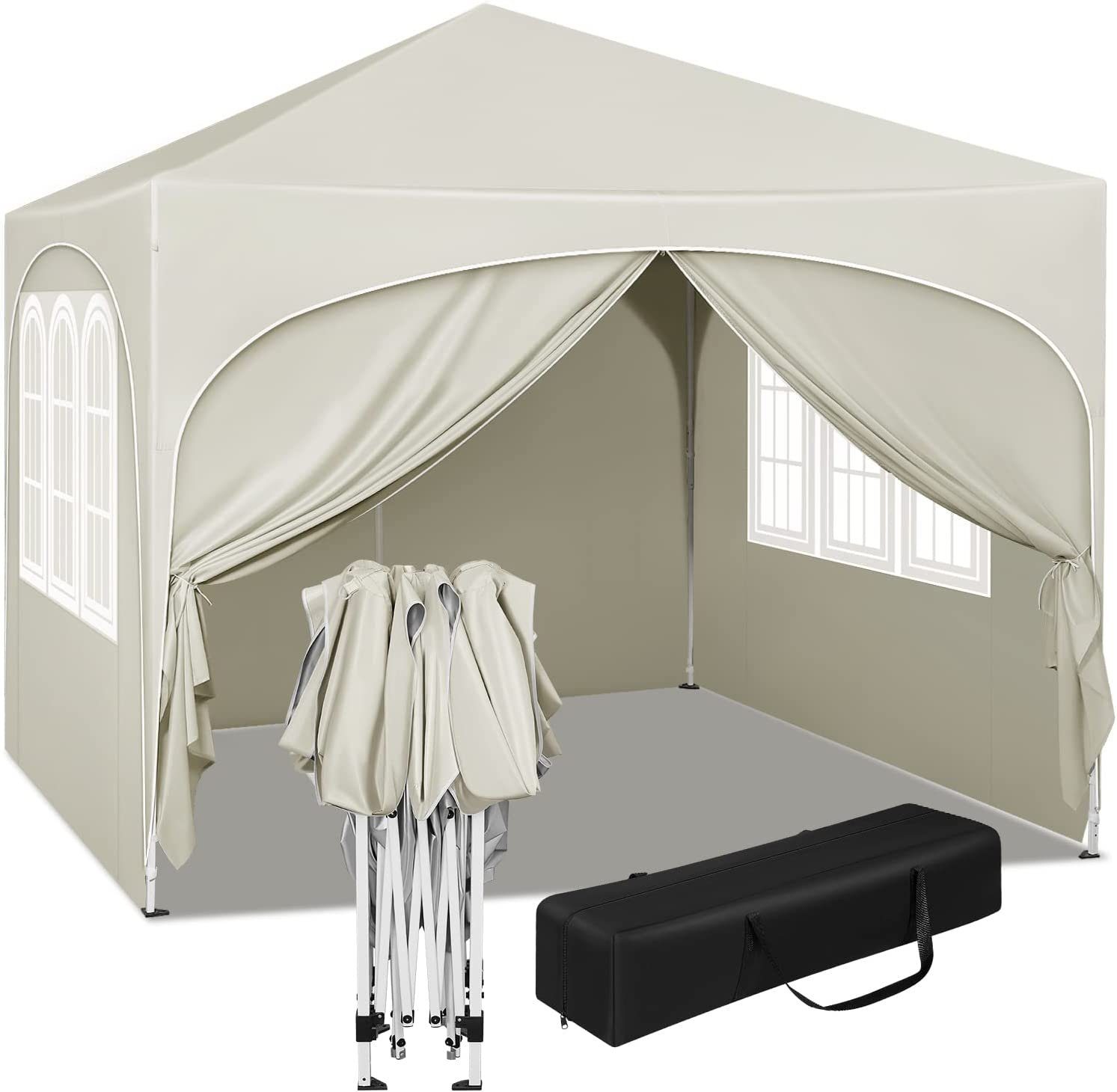 Woltu Faltpavillon, mit 4 Seitenteilen, 3x3 günstig online kaufen
