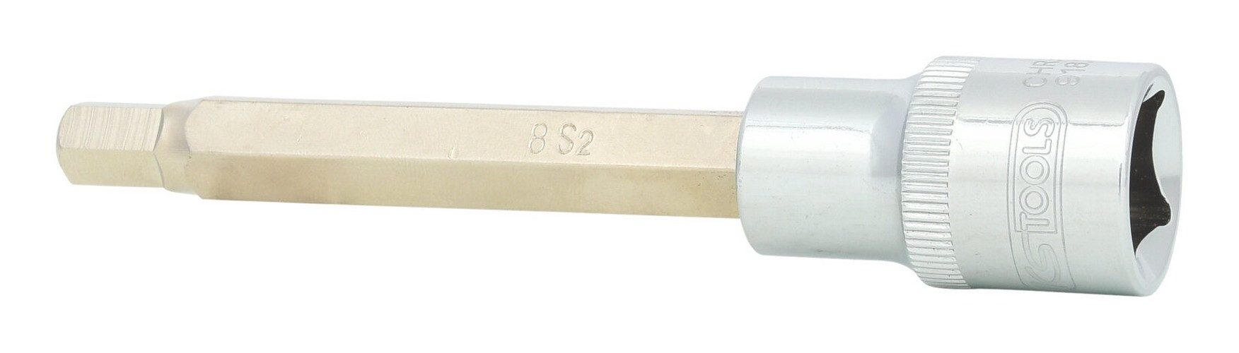KS Tools Sechskant-Bit CHROMEplus, 1/2" Stecknuss Innensechskant, lang, 8 mm