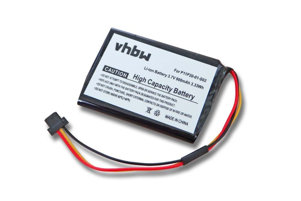 vhbw Ersatz für TomTom P11P20-01-S02 für Akku Li-Ion 900 mAh (3,7 V)