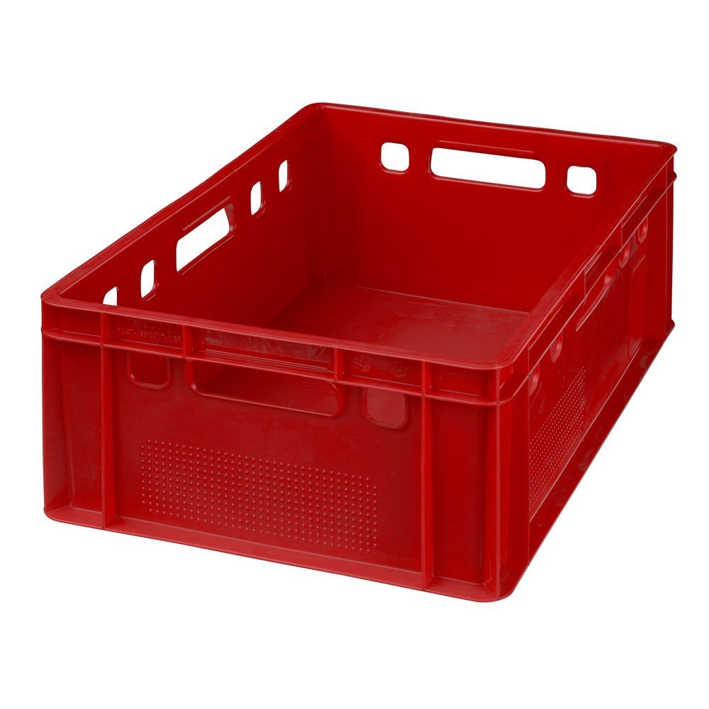 Logiplast Transportbehälter Eurokisten E2 Metzgerkiste Rot, (Spar-Set, 5 Stück), E2 Kiste, Lebensmittelecht, stapelbar – Bild 4 von 4