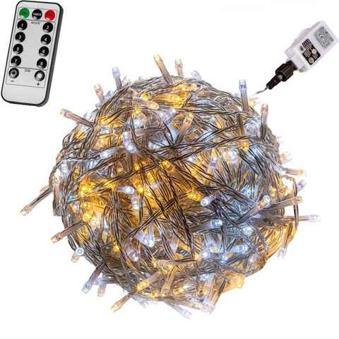 VOLTRONIC LED-Lichterkette VOLTRONIC® LED Lichterkette für innen und außen, Größenwahl: 50 - 600 LEDs, IP44, 8 Leuchtmodi, Fernbedienung, Timer