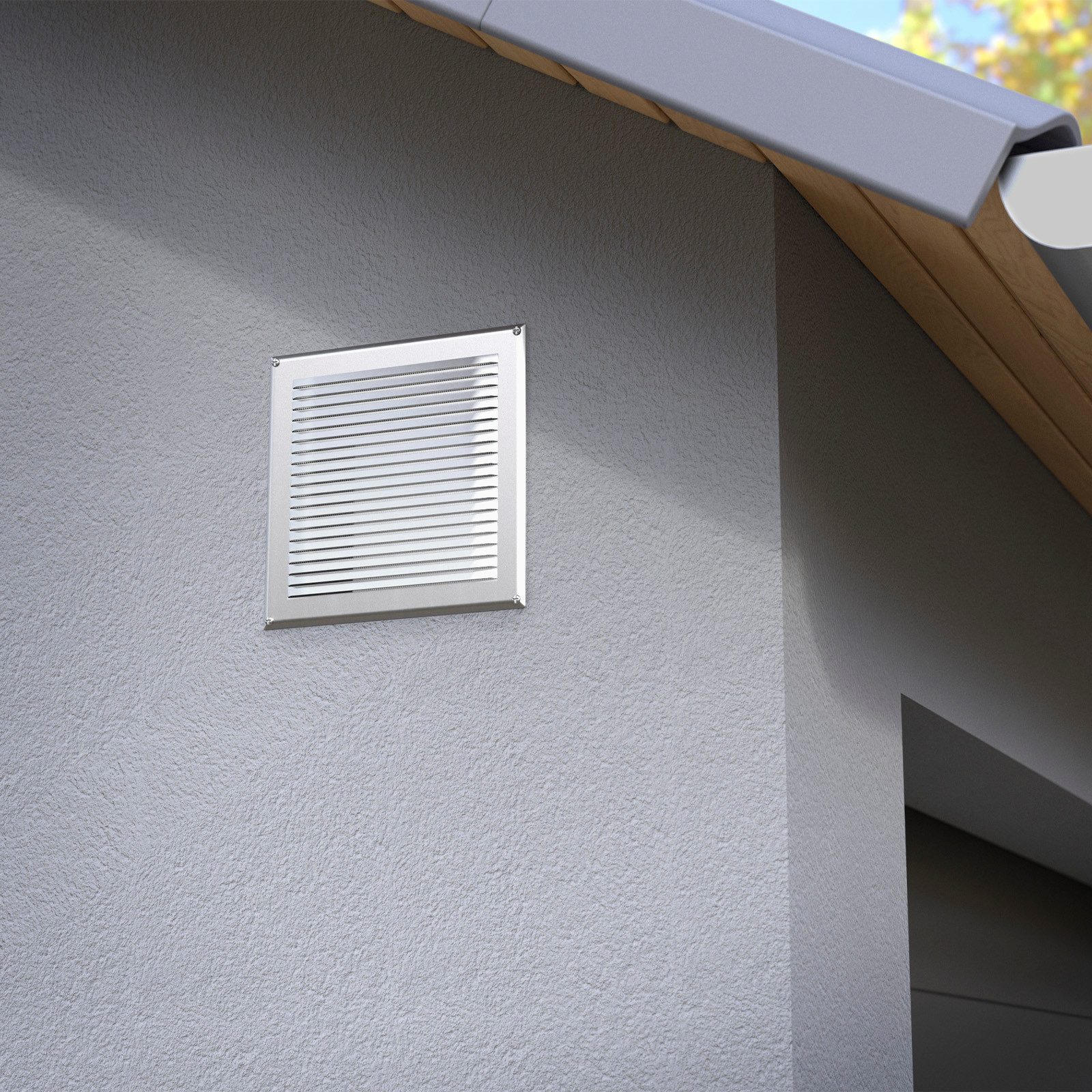 SO-TECH® Lüftungsgitter aufschraubbar mit Insektenschutz Wetterschutz Alumium (1 St), 125x125 mm Edelstahloptik – Bild 5 von 5