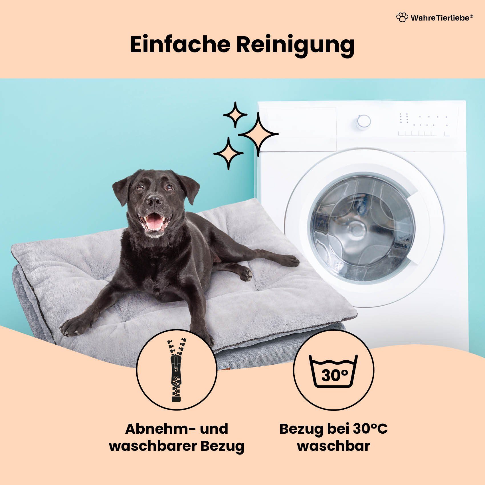 Wahre Tierliebe Tierbett - Premium Hunde Kissen "Easy" - orthopädisch und flauschig -, 100% Polyester – Bild 3 von 5