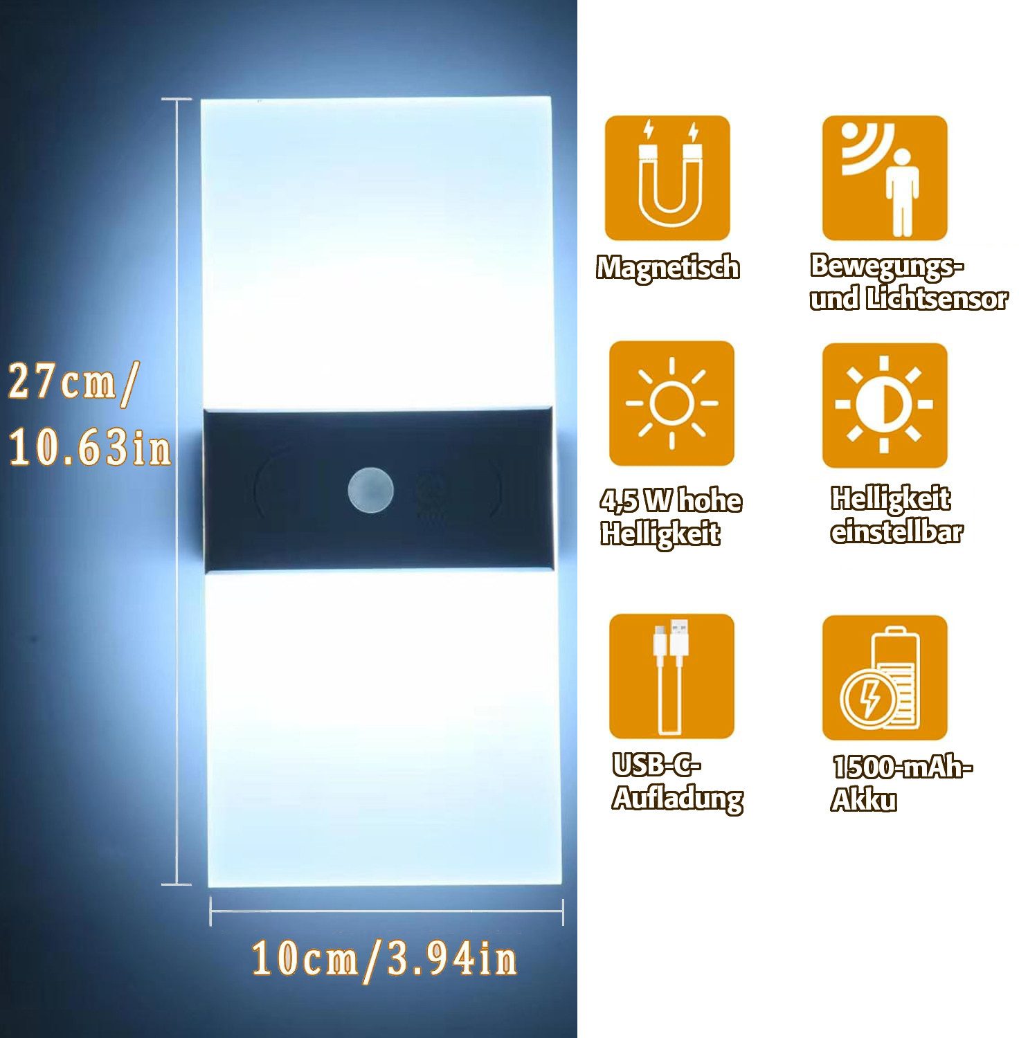 ZEUOPQ LED Wandleuchte LED-Wandleuchte wiederaufladbar Touch-Steuerung günstig online kaufen